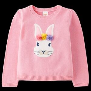 Gymboree Girls Embroidered Bunny Sweater - Spring Celebrations - pink